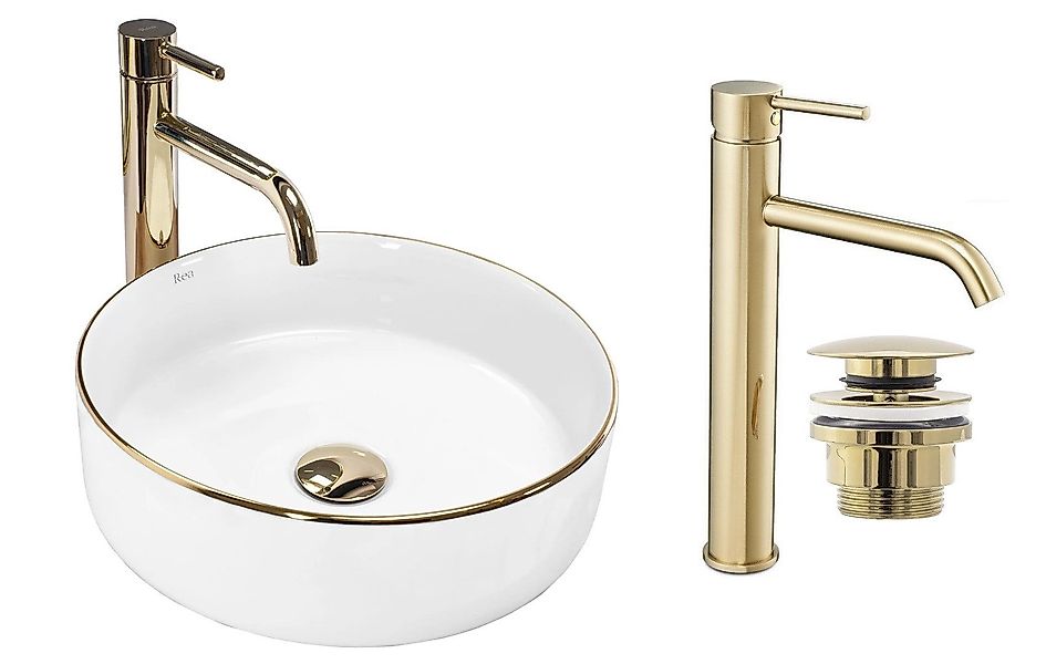 GTM Design Aufsatzwaschbecken Modern Waschbecken ohne Hahnloch Elegant Aufs günstig online kaufen