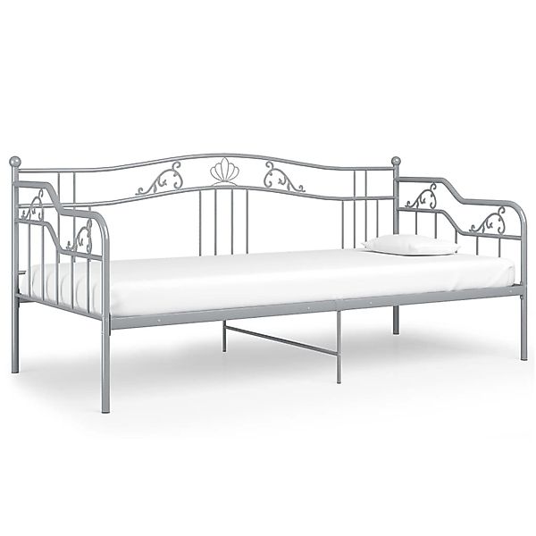 vidaXL Bett Schlafsofa Bettgestell Grau Metall günstig online kaufen