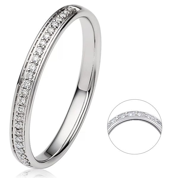 ONE ELEMENT Diamantring "0.1 ct Diamant Brillant Memoire Ring aus 585 Weißg günstig online kaufen