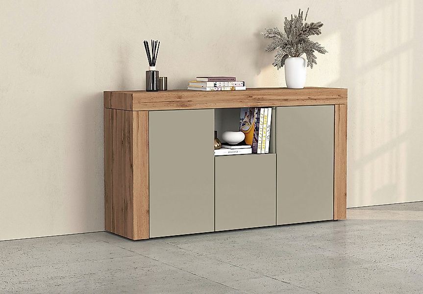 OTTO home Sideboard CHRONOS Breite 155 cm mit 3 Türen, 1 offenes und 6 gesc günstig online kaufen