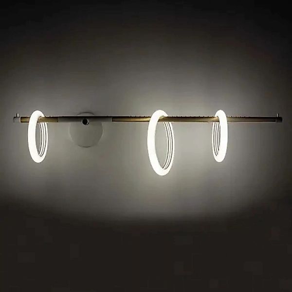 LED-Wandleuchte Ulaop, drei Ringe, rechts, schwarz günstig online kaufen