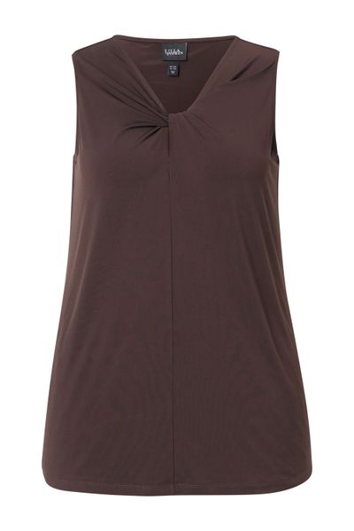 Ulla Popken Longtop Top drapiert V-Ausschnitt günstig online kaufen