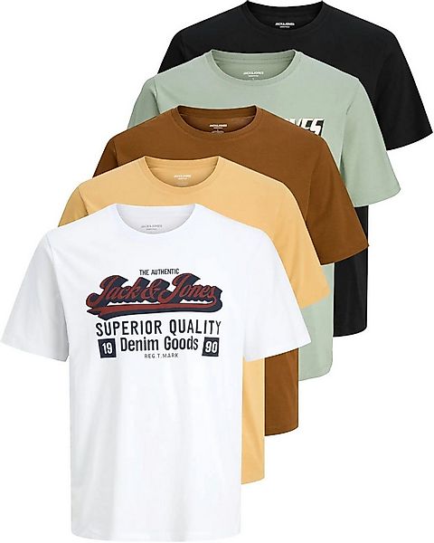 Jack & Jones Print-Shirt Bedrucktes T-Shirt aus Baumwolle (5er-Pack) günstig online kaufen