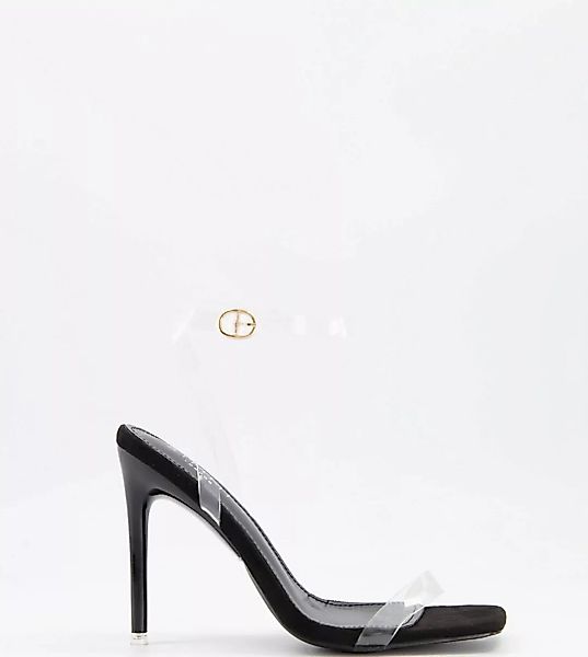Simmi London – Acadia – Sandalen mit transparentem Absatz aus schwarzem Wil günstig online kaufen