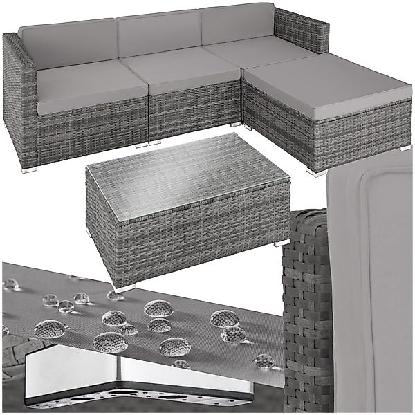 tectake Loungeset Rattan Lounge, (Set., 5-tlg), günstig online kaufen