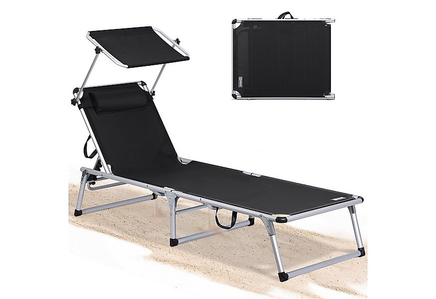 HOMECALL Gartenliege Leicht Sonnenliege Klappbar Alu Liegestuhl Strandliege günstig online kaufen