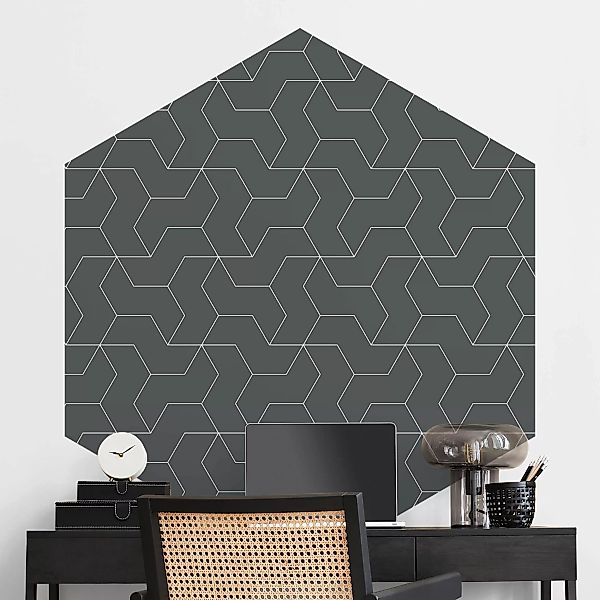 Hexagon Mustertapete selbstklebend Dreidimensionale Struktur Linienmuster günstig online kaufen