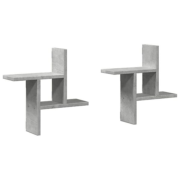 vidaXL Regal Wandregale 2 Stk. Betongrau günstig online kaufen