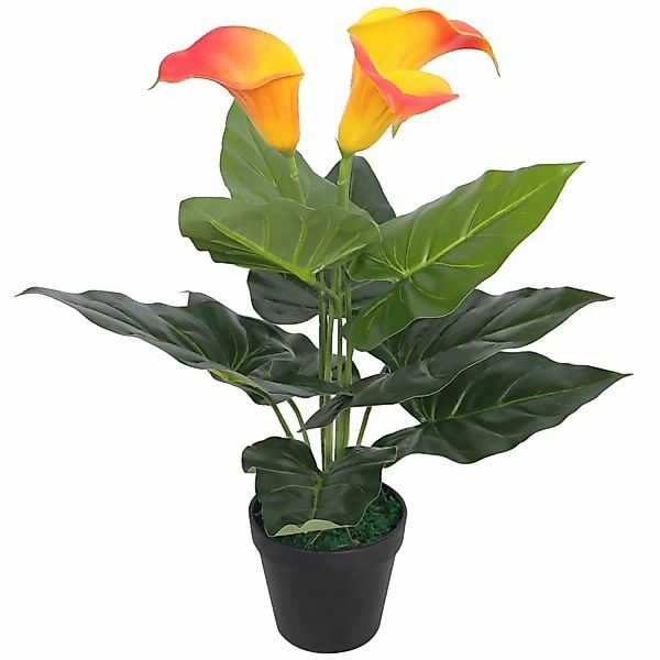 Künstliche Calla-lilie Mit Topf 45 Cm Rot Und Gelb günstig online kaufen