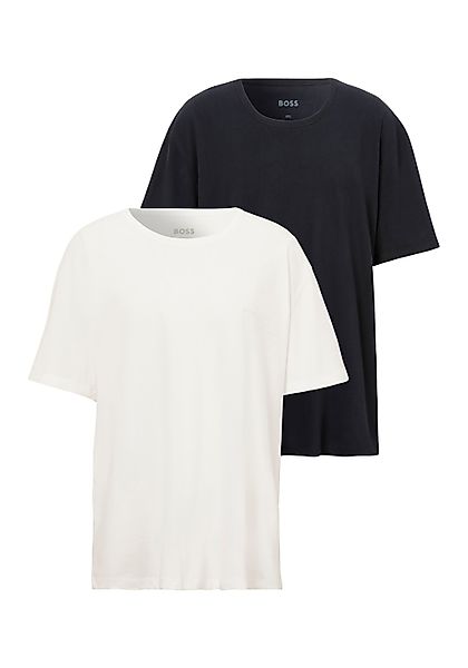 BOSS Doppelpack T-Shirts mit Label-Stickerei Farbe dunkelblau/weiß Größe: 5 günstig online kaufen