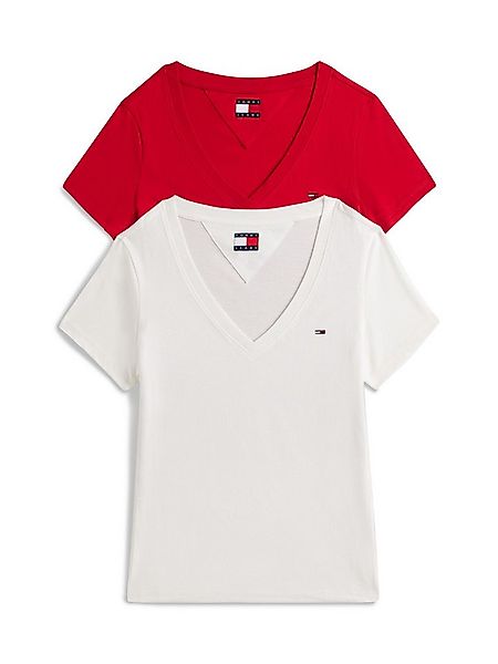 Tommy Jeans T-Shirt TJW 2PACK V-NECK TEE (Packung, 2-tlg., 2-er Pack) mit L günstig online kaufen