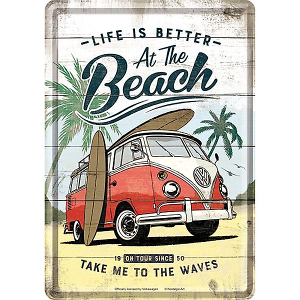 Nostalgic-Art Blechpostkarte - Volkswagen - VW Bulli Beach günstig online kaufen