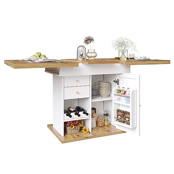 i@home Esstisch Teleskoptisch, ausziehbarer Küchentisch (110-140×80cm) günstig online kaufen