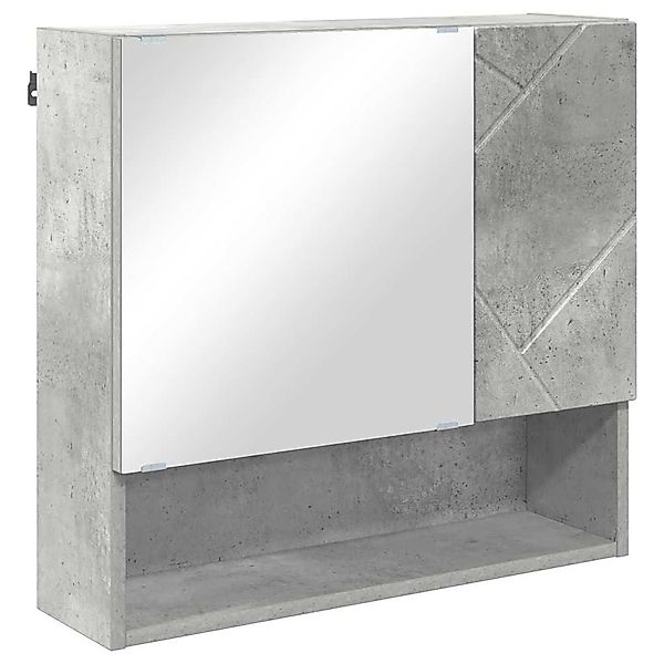vidaXL Badezimmerspiegelschrank Spiegelschrank mit Tür Betongrau günstig online kaufen
