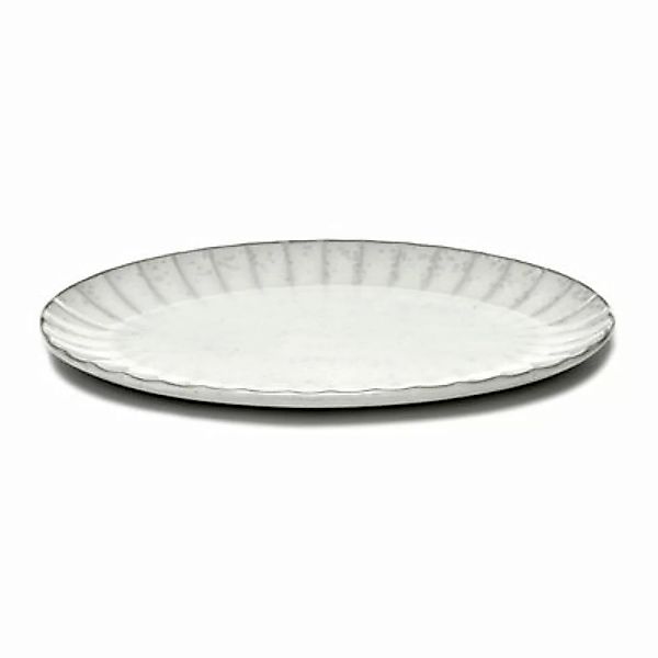 Teller Inku keramik weiß / Oval Large - 30 x 21 cm - Serax - Weiß günstig online kaufen
