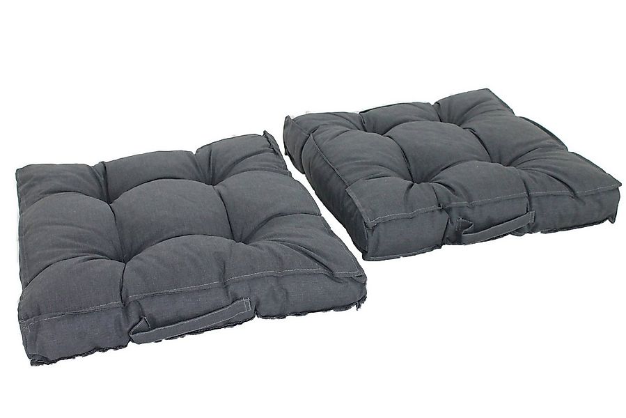 Home Feeling Sitzkissen Boxkissen Loungekissen, 2er-Set, Dunkelgrau Auflage günstig online kaufen
