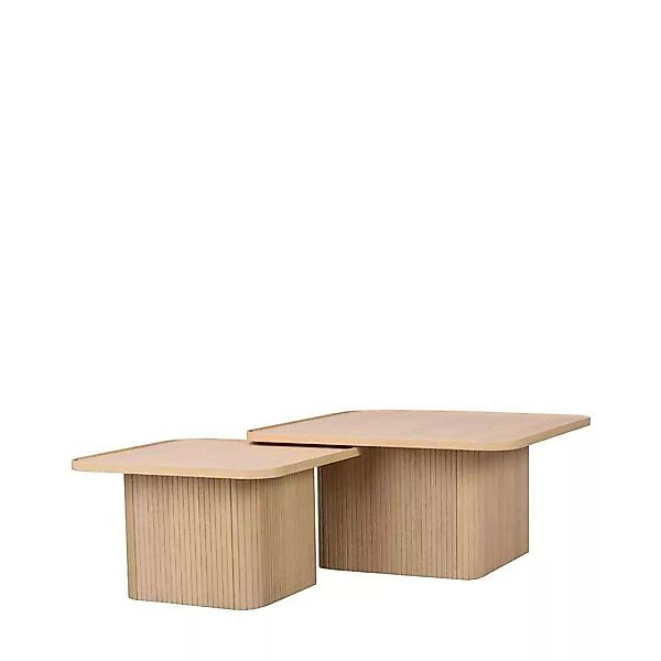 Wohnzimmer Tische in Eiche White Wash quadratischer Tischplatte (zweiteilig günstig online kaufen