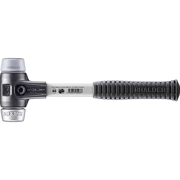 Halder Simplex Schonhammer Ø 40 mm TPE-mid Grau   Weichmetall mit Verstärkt günstig online kaufen