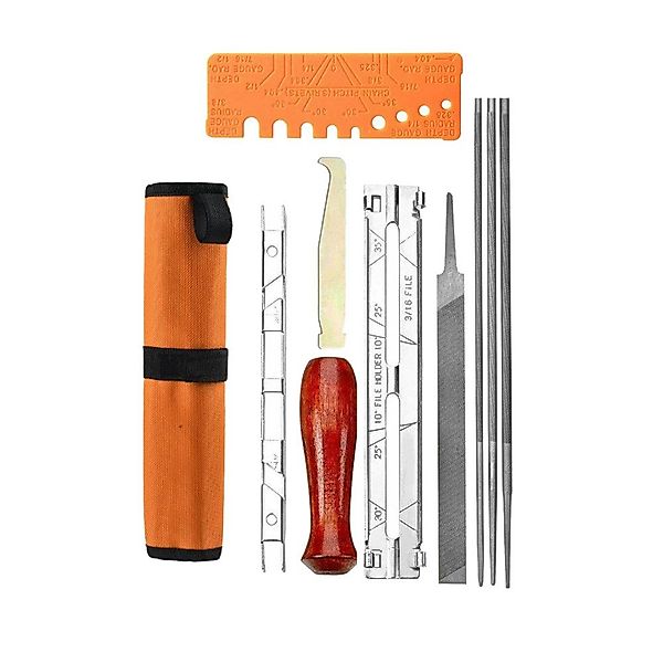 Trade-Shop Elektrowerkzeug-Set Kettensägen-Schärfset 10-teilig Universal Ki günstig online kaufen