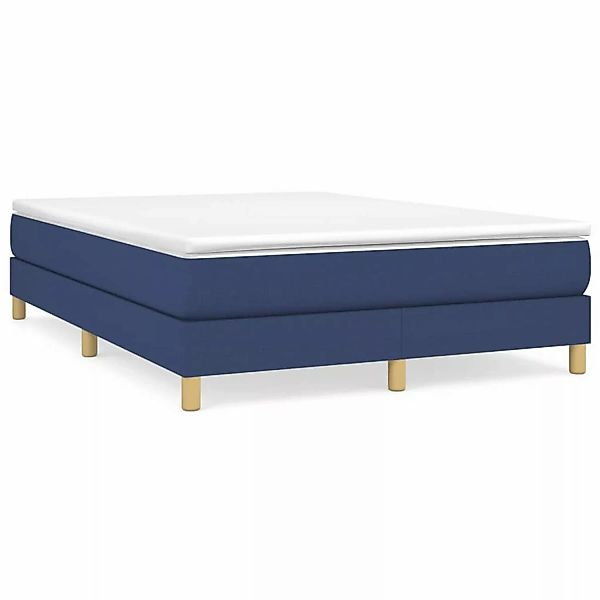 vidaXL Boxspringbett Blau 140x200 cm Stoff1369818 günstig online kaufen