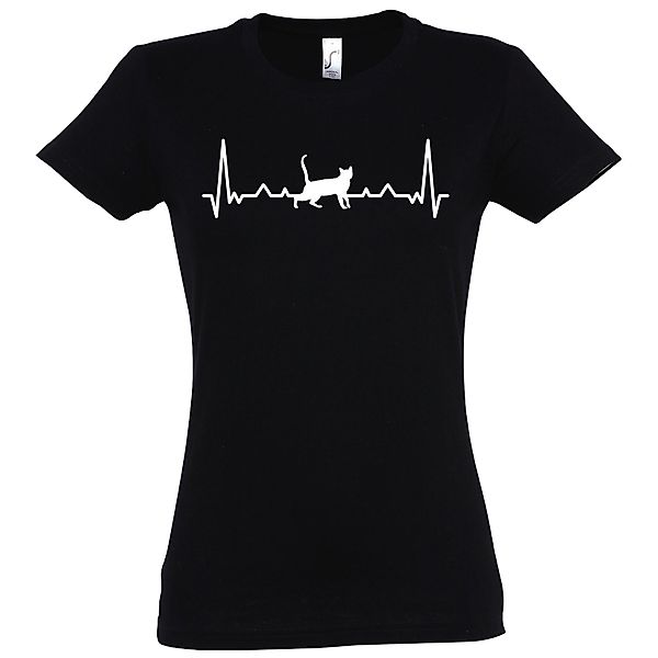 Youth Designz T-Shirt Heartbeat Katze Damen günstig online kaufen