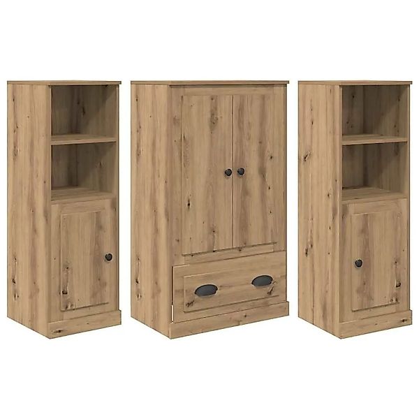 vidaXL Highboard mit Schubladen 3-Tlg Artisan-Eiche Holzwerkstoff 3402675 günstig online kaufen