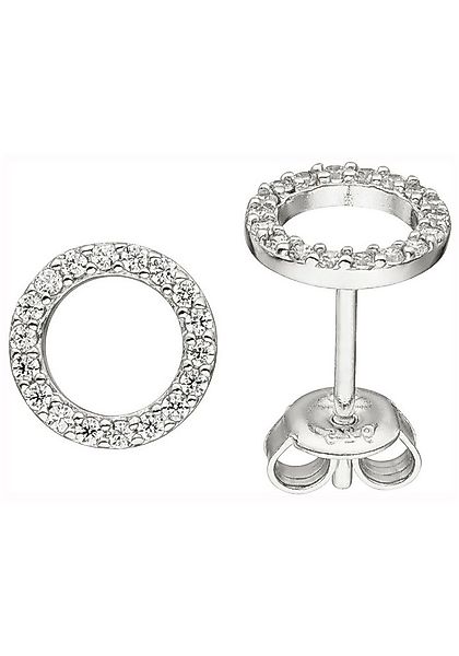 JOBO Paar Ohrstecker, 925 Silber mit 36 Zirkonia 7,7 mm günstig online kaufen