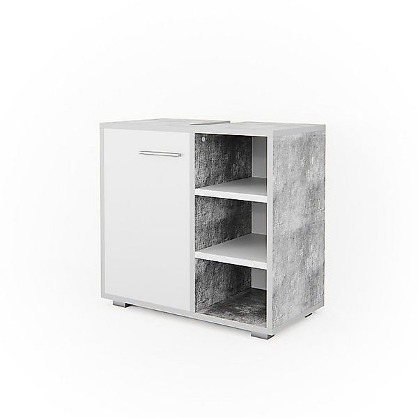 Vicco Waschbeckenunterschrank Perry Beton/Weiß 60 x 56 cm günstig online kaufen