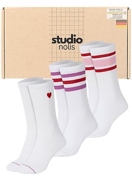 Studio Nolis Tennissocken Herz Damen - Herzchen Socken Baumwolle Crew Socks günstig online kaufen