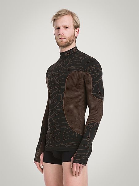 Wolford - Camo Coverlock Top Long Sleeve, Frau, coca/black, Größe: M günstig online kaufen