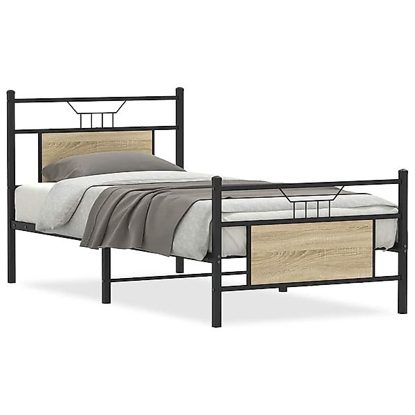 vidaXL Bett Bettgestell ohne Matratze Sonoma-Eiche günstig online kaufen