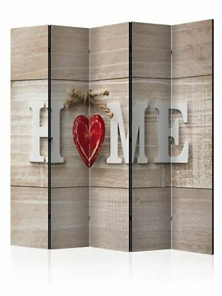artgeist Paravent Room divider - Home and red heart mehrfarbig Gr. 225 x 17 günstig online kaufen