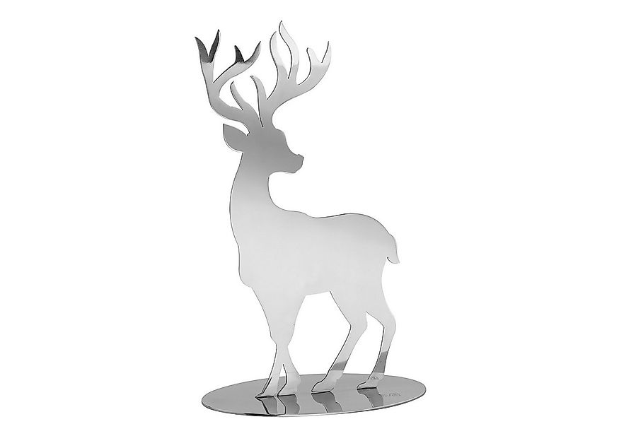Fink Dekofigur JASPER Hirschfigur - Edelstahl in silber - H. 15cm - Dekofig günstig online kaufen