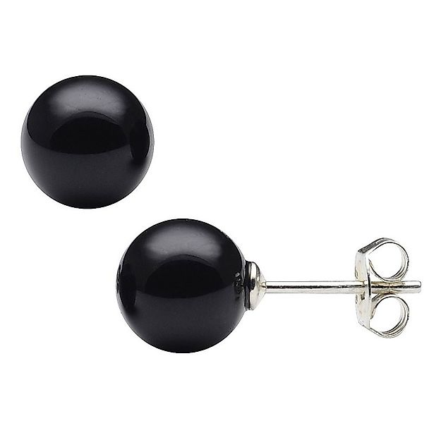 Schmuck Krone Paar Ohrstecker Ohrstecker mit Onyx 8mm, 925 Silber, Silber 9 günstig online kaufen