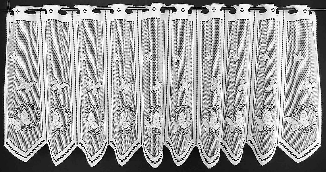 Gardinen Kranzusch Scheibengardine Schmetterlinge (1 St), Stangendurchzug, günstig online kaufen