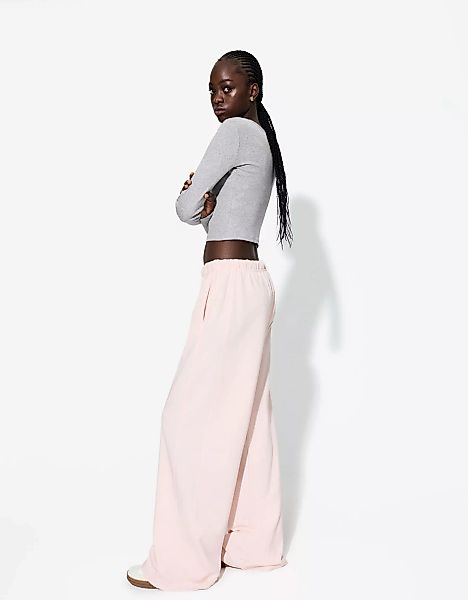 Bershka Plüschhose Mit Seitlichen Nähten Damen L Rosa günstig online kaufen