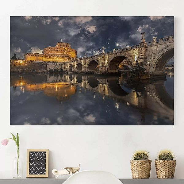 Leinwandbild Architektur & Skyline - Querformat Ponte Sant'Angelo in Rom günstig online kaufen