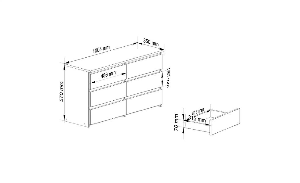 Kommode  Carla ¦ mehrfarbig ¦ Maße (cm): B: 100 H: 57 Kommoden & Sideboards günstig online kaufen