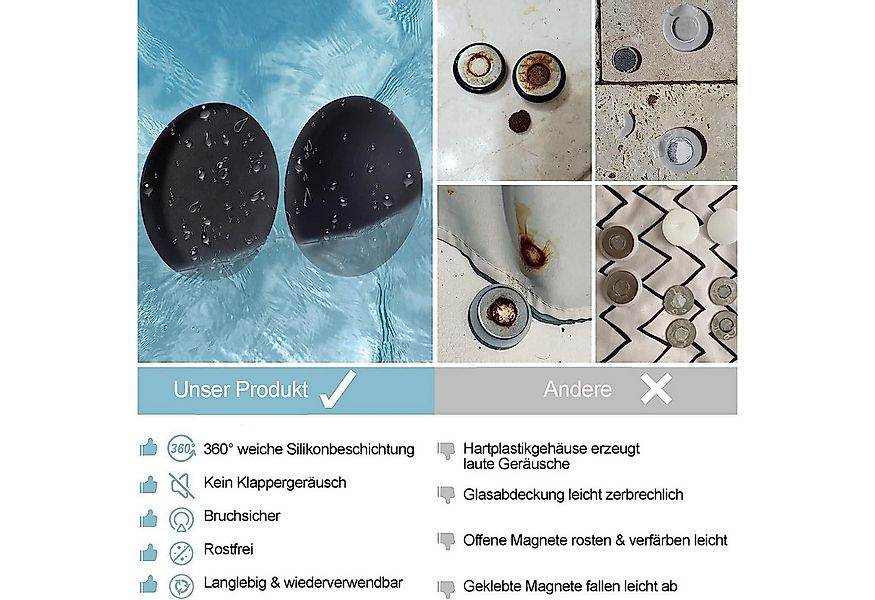 Mutig Duschrollo Duschvorhang - Gewichte, 3 Paar Silikonbeschichtete Rost M günstig online kaufen