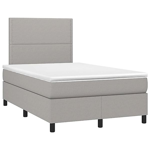 vidaXL Boxspringbett mit Matratze & LED Hellgrau 120x200 cm Stoff 3134781 günstig online kaufen