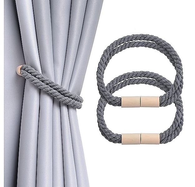 NUODWELL Raffhalter 2 Stück Magnetische Vorhang Raffhalter, gewebtes Seil V günstig online kaufen