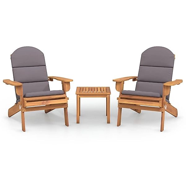 vidaXL Gartenlounge-Set 3-tlg. Garten-Lounge-Set Adirondack Massivholz, günstig online kaufen