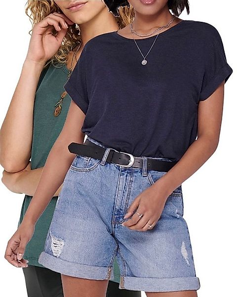 ONLY T-Shirt Stilvolles Basic Shirt mit Rundhalsausschnitt (2er-Pack) unifa günstig online kaufen