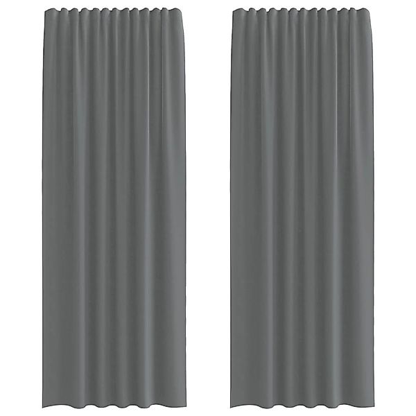 vidaXL Voile Vorhänge mit Stangentaschen 2 Stk Dunkelgrau 4102185 günstig online kaufen
