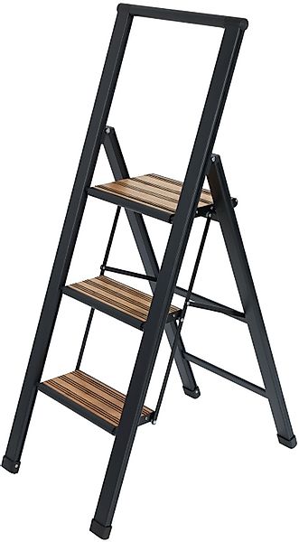 WENKO Trittleiter "Modell Alu-Design" rutschsichere XXL-Stufen, robustes Al günstig online kaufen