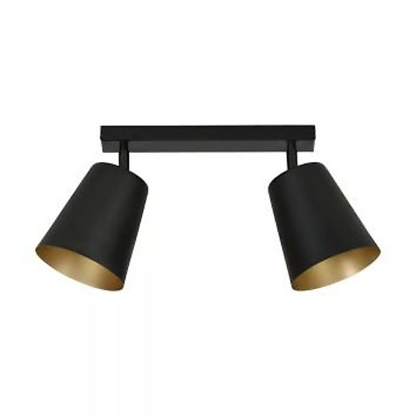 Deckenlampe Schwarz Gold flexibel 2-flammig E27 günstig online kaufen