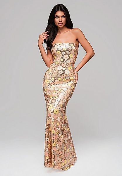 OMBRE Abendkleid Elegantes Paillettenkleid mit Blumenmuster günstig online kaufen