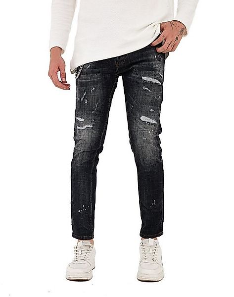 Denim Distriqt Skinny-fit-Jeans Destroyed Herren Jeans Skinny Fit Schwarz 1 günstig online kaufen