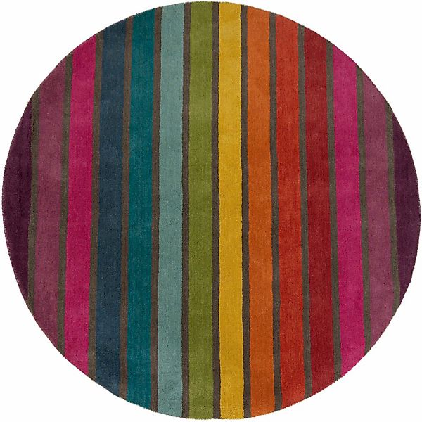FLAIR RUGS Wollteppich "Candy" rund 10 mm Höhe aus 100% Wolle, Design mit S günstig online kaufen