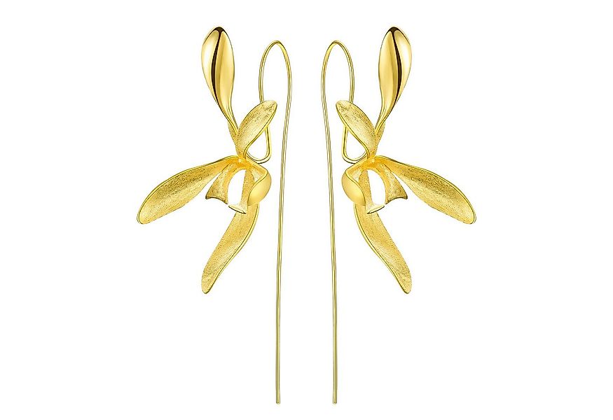 Runde Perlé Paar Ohrhänger handgefertigte Wilde Orchidee, 925 Sterling Silb günstig online kaufen